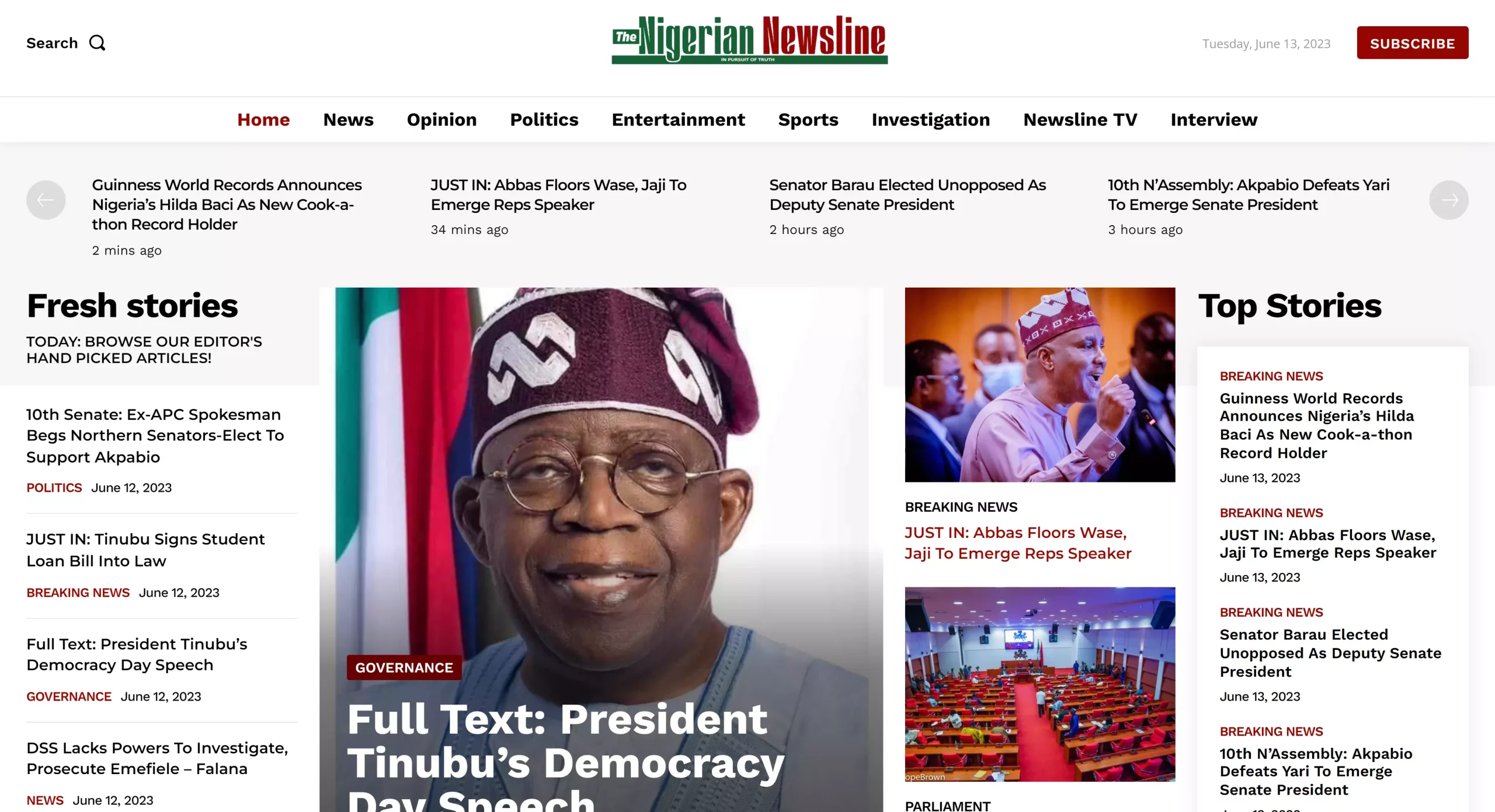 Website Development For Nigerian Newsline